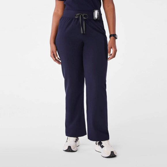 FIGS High Waisted Livingston Basic Scrub Pants in Navy Blue, L/T - Picture 1 of 10